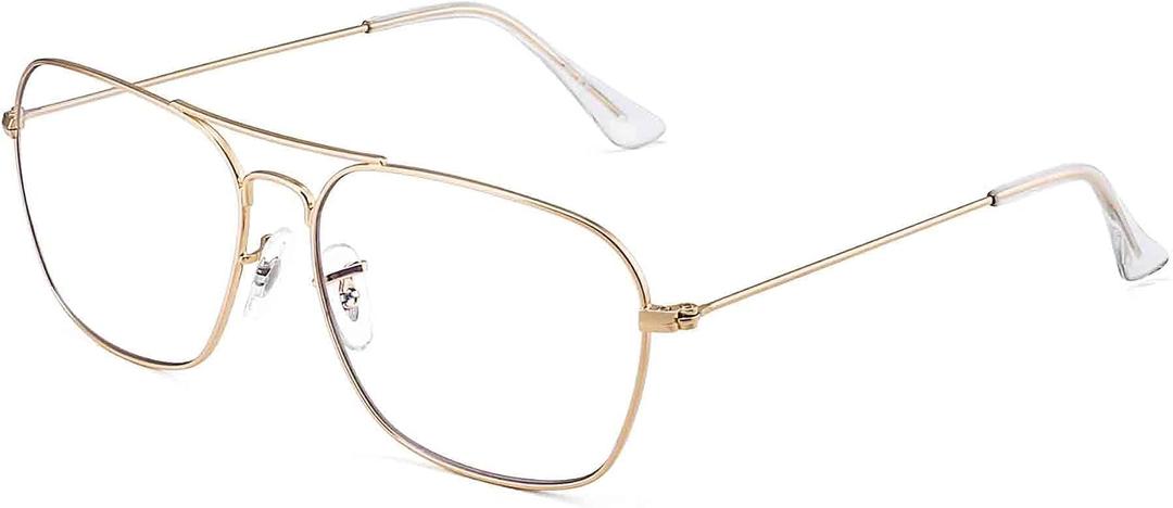 JM Aviator Blue Light Blocking Computer Glasses, Square Eye Protect Video Eyeglasses Anti Glare Men Women
