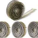Siding Nails 1-1/2-Inch x .092-Inch 15-Degree Collated Wire Coil, Full RoundHead, Ring Shank Hot-Dipped Galvanized 1600 Count for Rough Nailing of Lathing and Sheathing Materials by BOOTOP