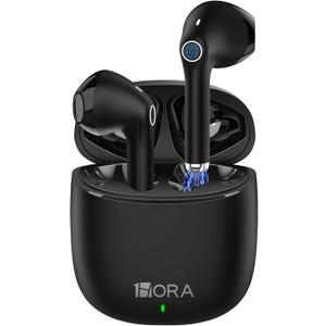 1 Hora Wireless Earbuds Bluetooth 5.3, Sports Headphones Deep Bass in-Ear Earphones, Premium Sound with Charging Case, Compatible with iPhone, Android Smartphone, Tablet, Laptop (Black)
