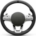 Click to see full view
	
	
Suede & Napa Leather Steering Wheel Cover for Men Women, Universal Fit 14.5" to 15", Sweat-Absorbent Breathable Auto Protector for Summer & Winter Driving, Odorless Car Accessories(Black)