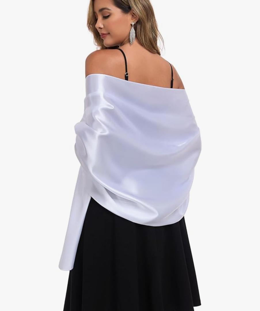 Shawls and Wraps for Evening Dresses Satin Women Long Scarf Wedding Guest Shawl