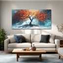WLWBINTING Large Canvas Wall Art for Living Room Bedroom Wall Decor Tree of Life Painting Red Tree Abstract Pictures Modern Vintage Art Prints Nature Landscape Artwork Hallway Home Office Decoration