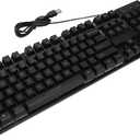 Gaming Keyboard Ergonomic Backlight USB Keyboard for Home Office Laptop Gaming, Excellent Material RGB Lighting for Work, PC (H600 Black Character-Single)
