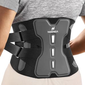 NEENCA Back Brace for Lower Back Pain Relief with Bionic Support System, Adjustable Lumbar Support Belt for Men & Women with Lumbar Pad, Soft Breathable Mesh for Herniated Disc, Sciatica, Scoliosis (Medium, Black-Single)