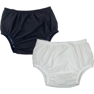 Leakproof Cloth Diaper Covers for Adult, Incontinence Protective Briefs Underwear, Reusable Plastic Pants Special Needs 2Pcs (WhiteBlack, 3XL)