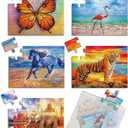 5 Packs 16 Piece Large Jigsaw Puzzles for Dementia Alzheimers Products Activities, Alzheimers Puzzles Memory Cognitive Games for Elderly Seniors with 5 Storage Bags, Gift for Elderly Adults, Animal