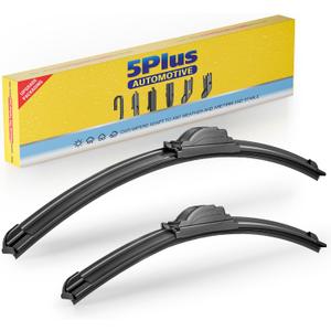 5 PLUS 24 and 21 Inch Front Wiper Blades 2-Pack, Size Pair Options | Windshield Wiper Size Pairs, Multi-Adapter Design, Smooth Wiping, All-Weather Performance, Easy Install