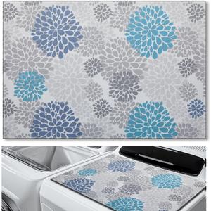 Teenyyou 1 Pcs 26" x 18" Dryer Top Protector Mat, Washer and Dryer Topper, Non Slip Waterproof Machine Cover Dust Proof Quick Drying Topper Pad for Laundry and Kitchen (Bloom Blue)