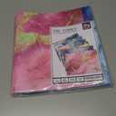 6 Pack Marble Design File Folders with Pockets - Plastic Folder with 2 Pockets & a Business Card Holder, Durable File Folders for Documents, School, Office & Home (Folder with Pockets (with Prong))