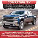 Upgraded Wheel Well Liner Compatible with 2019-2024 Chevrolet Silverado 1500 New Body Style Truck Rear Wheel Guards Mud Flaps Accessories (Excludes ZR2, LT & Custom Trail Boss)