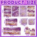 Fourluoo 10 Pcs Kitchen Dish Towels Rugs Oven Mitts and Pot Holders Kit Farmhouse Kitchen Decor Set Gloves Vintage Potholders for Baking Cooking Chef(Purple,Modern)