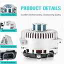 New Alternator Fit for Ford 4.6L Mustang 1996-1999 & 2001 & 2003-2004 (03-04 only for Manual Trans, not for SOHC), for Crown Victoria 1996-1998 CNG, for Lincoln 4.6L Mark VIII 1996-1998, F6LU-10300-CA