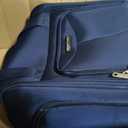 Amazon Basics Underseat Carry-On Luggage with Wheels and Handle, 14" Rolling Travel Bag, Fits Overhead Bins, Organized Compartments, Navy