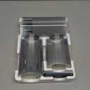 Homemory Grey Glass Flameless Candles, Battery Operated LED Pillar Candles with Remote Control and Timer, Radiance Candles, Real Wax, Set of 3,D3 xH4 5" 6" (Gray)