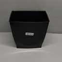 iDesign Small Plastic Bathroom Trash Can, Slim Rectangle Garbage Bin for Bedroom, Office, Dorm, Black