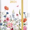 2026 Pocket Calendar - 2026 Pocket Planner for Purse, Jan. 2026 - Dec. 2026, 6.3''3.8'', Weekly & Monthly Planner with Pen Loop - Floral (White)