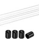 uxcell 2Pcs Clear Rigid Acrylic Pipe, 12mm(0.47") ID x 16mm(0.63") OD 12" Round Polycarbonate Tube Plastic Tubing with Rubber Caps for Plumbing, Lighting, Aquarium, DIY Projects