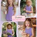 Ficerd Toddler Girls' Tank Tops Sleeveless Pleated Tunic T-Shirts for Baby Crew Neck Summer Dressy Loose Plain Tee Blouses(2T,Light Purple)