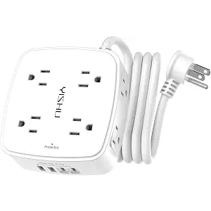 6Ft Surge Protector Power Strip with 8 Widely Outlets & 4 USB Ports
