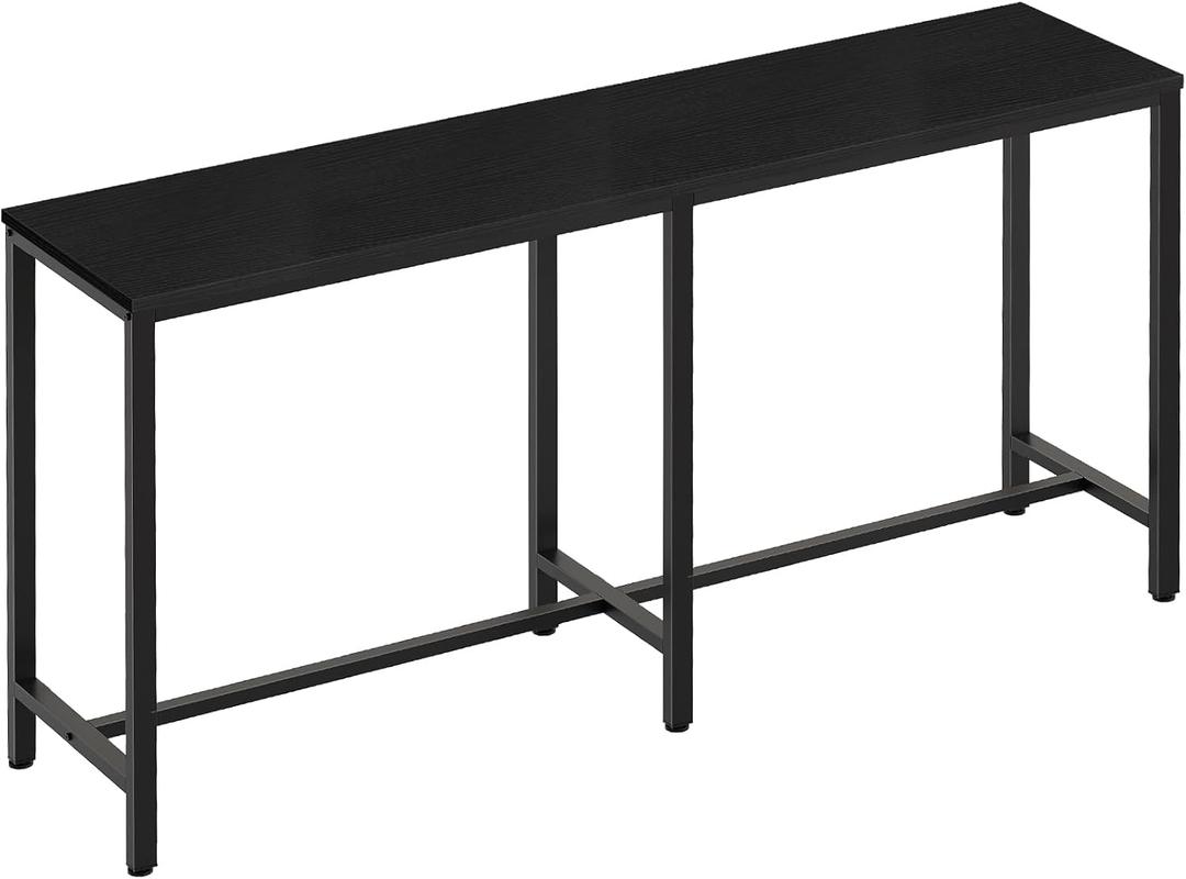 YATINEY 70.8" Long Bar Table, Counter Bar Height Table, High Top Table, Rectangular Hightop Bar Pub, for Kitchen, Living Room, Entryway, Black BT08BB, 70.8"L x 15.7"W x 35.4"H
