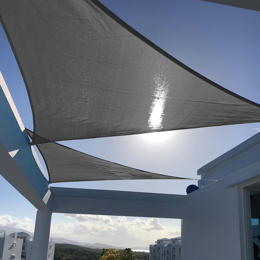 SUNNY GUARD Sun Shade Sail 10'x10'x14' Right Triangle Charcoal UV Block Sunshade for Backyard Yard Deck Patio Garden Outdoor Activities and Facility(We Make Custom Size)