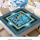 American Mahjong Mat, 33 x 33 in, 3mm Non-Slip, with Rules Rubber Surface, Noise-Reducing, Ships Rolled, Crease-resistant, Table Mat For Mah Jongg /Poker/Board Games