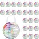 Shihanee 24 Pcs Disco Goodie Bags Disco Ball Non Woven Gift Bags with Handles Mirror Ball Retro Candy Treat Bag for 70s 80s 90s Bachelorette Birthday Dance Music Party Favor Supplies