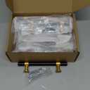 homdiy 10 Pack Black and Gold Cabinet Handles 3 Inch Hole Centers Brushed Brass Dresser Pulls