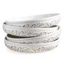 YHOSSEUN Pasta Bowls Set of 4, 50 OZ Large Salad Serving Bowls, 9.75" Pasta Plates Shallow Bowls Set, Microwave Dishwasher Safe, Antique Morning Glory