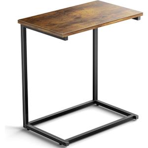 Pipishell C Shaped End Table 27 inches High, Side Table for Couch Slide Under, C Table Sofa Side End Table for Living Room (11.8D x 19.7W x 27.2H in, Rustic Brown)