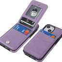 KIHUWEY Compatible with iPhone 13 Mini Case Wallet with Credit Card Holder, Premium Leather Magnetic Clasp Kickstand Heavy Duty Protective Cover for iPhone 13 Mini 5.4 Inch(Purple)