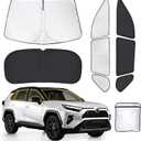 ZATOTOO Car Window Shades Toyota RAV4 2019-2024 Custom Sun Shades Full Set Front Side Rear Triangle Window Covers Total Blackout Privacy & UV Protection Heat Blocking for Camping Napping Long Parking