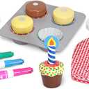 Melissa & Doug Bake and Decorate Wooden Cupcake Play Food Set - FSC Certified