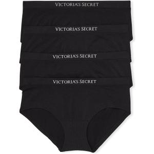 Victoria's Secret Women's Seamless Hipster Underwear, Moderate Coverage Panties for Women, Multi Pack (XS-XXL) (Black, S)