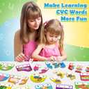 CVC Puzzle Cards for Kids, Toddler Speech Therapy Toys, 3 Letter Word Puzzle, Reading Spelling Game, Preschool Classroom Must Have