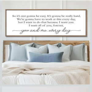 NATVVA You And Me, Every Day Canvas Art Prints Painting Romantic Movie Quote Sign Picture Artwork Home Bedroom Farmhouse Entryway Decoration No Frameb ,Size 31,5"×12"