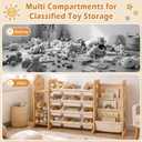 Toy Storage Organizer with Bookshelf and Stuffed Animal Storage 60.7'' L | Toy Storage Organizer with 12 Bins, Playroom Thickened and Widened Book Toy Organizer for Bedroom Decor