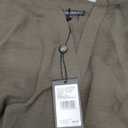 Adrianna Papell Women's V-Placket Airflow Woven Blouse with Long Sleeves (Large, Fatigue)