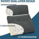 TANYOO Lumbar Support Pillow for Recliner Chair with Headrest, Dual-Layer Large Back Pillow for Deep Couch & Sofa, Memory Foam Lower Back Support Cushion Set for Sciatica Relief Dark Grey