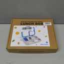 Stainless Steel Bento Box for Kids Adults with Silicone Container, Leak Proof 4 Compartments Metal Lunch Box, Removable Silicone Seal & Clear Lid Food Container for School Office, BPA-Free(Blue)