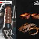 Vintage Motorcycle Handle Bar Leather Vintage Bike Grip Motorcycle Handle Wrap (Tobacco & Brown Black)