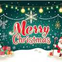 Festive Merry Christmas Banner Colorful Xmas Tree Decoration Santa Claus Snowflake Banner for Home Party Holiday Celebration