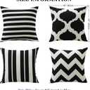 2 x OTOSTAR Set of 4 Waterproof Throw Pillow Covers 16x16 Inch Farmhouse Geometric Square Pillow Cases for Couch Patio Furniture Balcony Garden Outdoor DecorationGeometry70-Black
