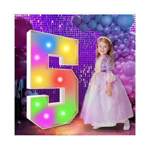 3.3FT Marquee Numbers, Light Up Numbers for 15th 50th Birthday Party Decorations with Assembling Tools, Large Foamboad Mosaic Balloon Frame for Anniversary Engagement Party Decor, Number 5