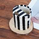 Coffee Mug Espresso Cup 10oz Ceramic Coffee Mugs Porcelain Coffee Cup Hand-Painted Striped Art Multiple Use for Kitchen, Dining-Black