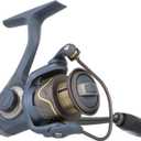 Pflueger President Spinning Fishing Reel, Size 25, 10 Stainless Steel Ball Bearing System, Sealed Oil Felt Front Drag, Lightweight Graphite Construction