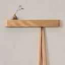 Kazai. Wall-Mounted Coat Rack 'Toke' - Modern Design Coat Rack with Hidden Wall Hooks - Solid Wood Veneer Panel Coat Hanger - Oak