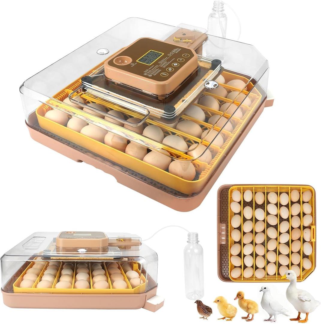 ZEMIRO CHARGE Series IV - 48 Egg Incubator for Breeders, Sensor-Based Precise Humidity & Temp Control, Chick Separator, Adjustable Egg Spacing, Auto Turn & Auto Stop, Preset Incubation Days, Candler