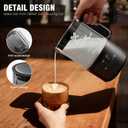 KIVRA Milk Frother and Steamer 350ml | 4 Mode cold foam maker for Hot and Cold Drinks | Durable Non Stick Milk Frother for Coffee Lovers Includes 1x Whisk, Measuring Cup, String Bag & Brush