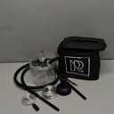 Portable Hookah Set with Everything - YADO Acrylic Hookah Kit To Go - Sisha Hooka Set with Charcoal Holder Heat Management Device, Black Silicone Hooka Bowl, Hose and Bag - Hookah Machine (Silver With Acrylic Bottom + Stainless Steel Stem)